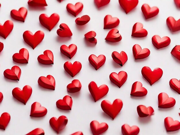 Red hearts on a white background Photo frame