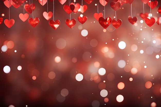 Foto red heat appassionato e glamour bokeh luminoso st. valentino sfondo banner riassunto