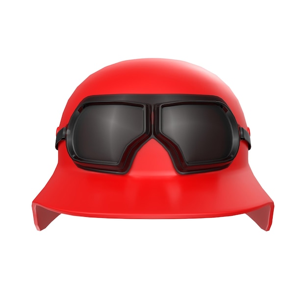 Photo a red helmet with goggles and a visor on it.