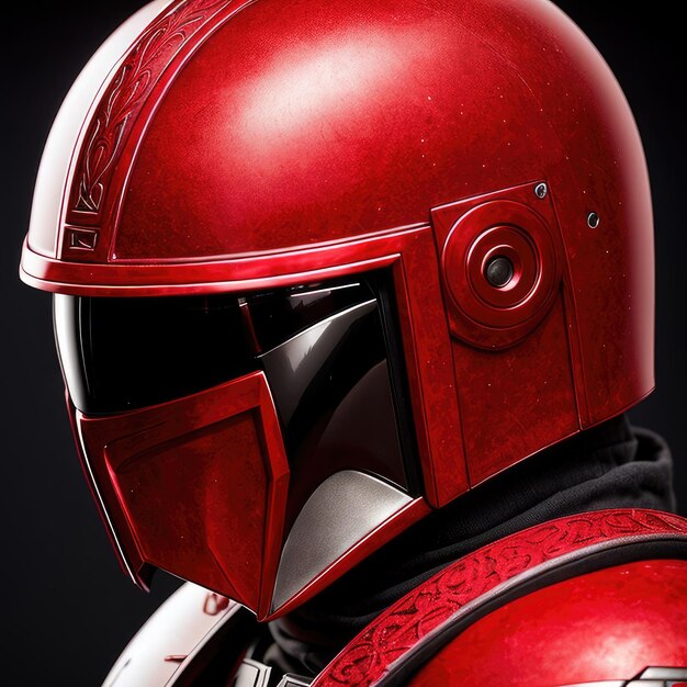 A red helmet with the name boba fett on it