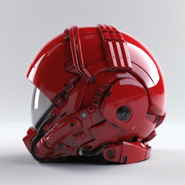 Photo a red helmet with a white background