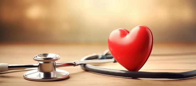 red hert and a stethoscope