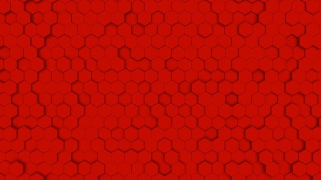 赤い六角形のセル、櫛のテクスチャ背景