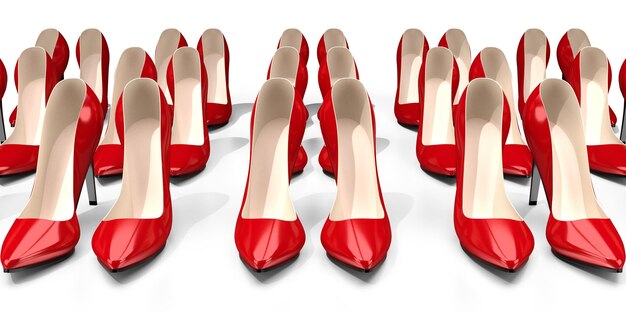 Photo red high heel shoes isolated on white background