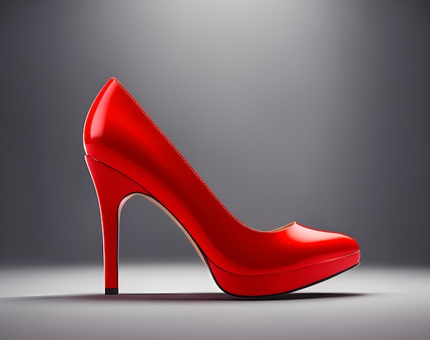 Premium AI Image | A red high heeled shoe