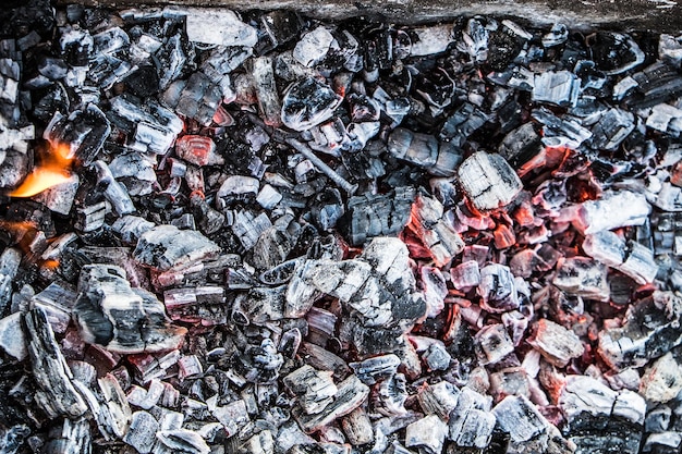 Red hot burning coals background