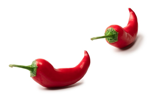 Red hot chili peper geïsoleerd op een witte achtergrond