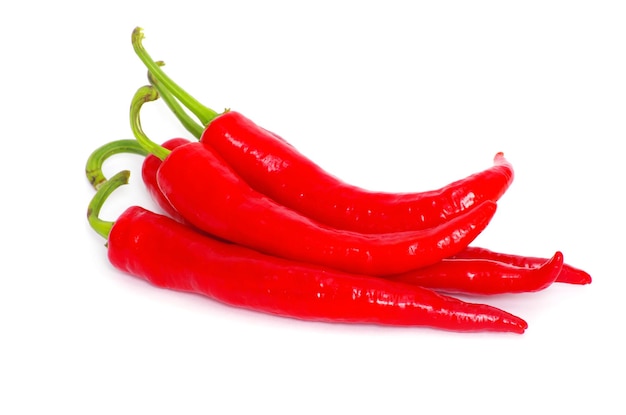 Red hot chili peper op wit