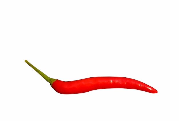 Red hot chili pepper isolated on white background, clipping path included.