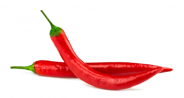 Red hot chili pepper isolated on a white background