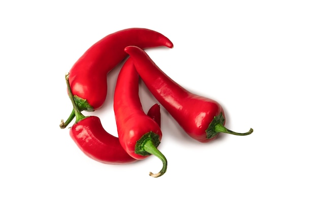 Red hot chili pepper isolated on a white background