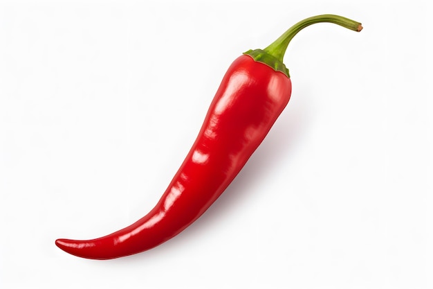 Red hot chili pepper isolated and white background