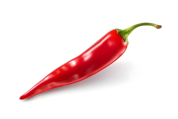 Red hot chili pepper isolated and white background