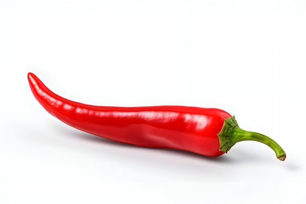 Red hot chili pepper isolated and white background