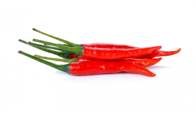 Red hot chili pepper isolated on white