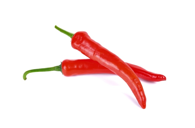 Red hot chili pepper isolated on a white