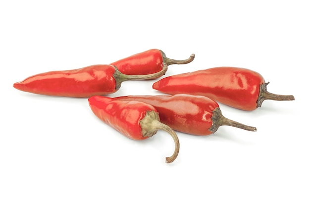 Red hot chili pepper isolated on whited