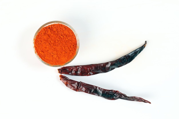 Red hot chili pepper paprika flake spice raw dry powered