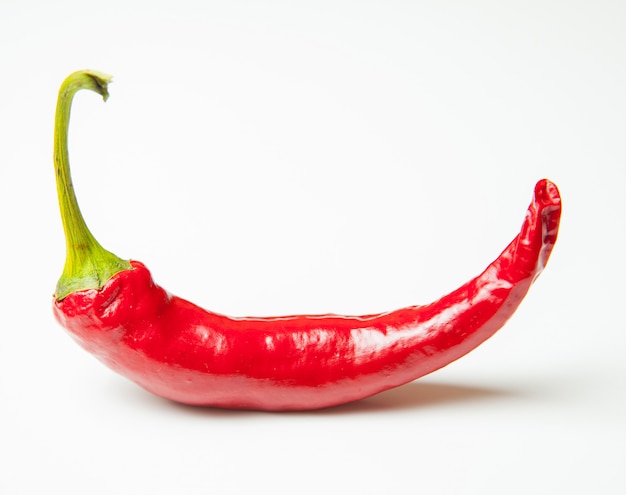 Red hot chili pepper on a white background