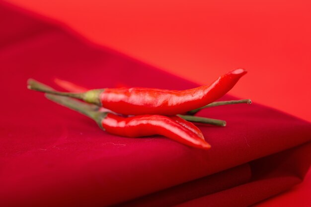 Red hot chili peppers isolated on white background. spicy chilli peppers