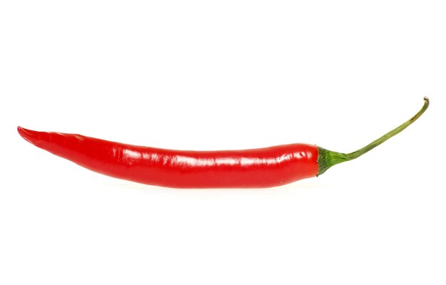 Red hot chili peppers isolated on white background