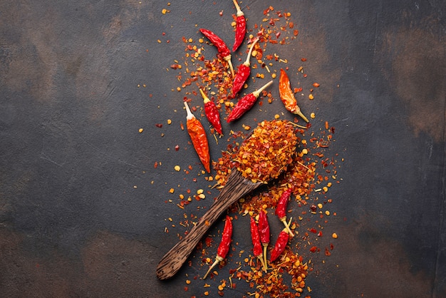 red hot chili peppers on rusty background