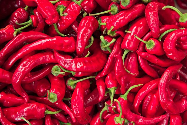 Red hot chilli pepper on the agricultural grocery market