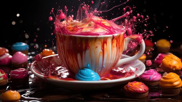 Red Hot Chocolate Melted Marshmallow Ultra Bright Colors Achtergrondbeelden Hd Wallpapers