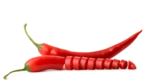 Red hot pepper on white background