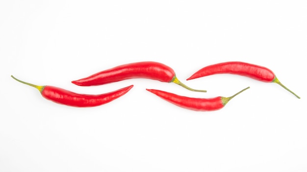 Red hot pepper on a white
