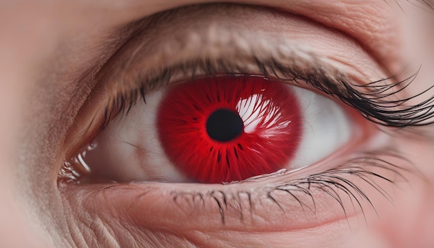 Photo red human eye close up