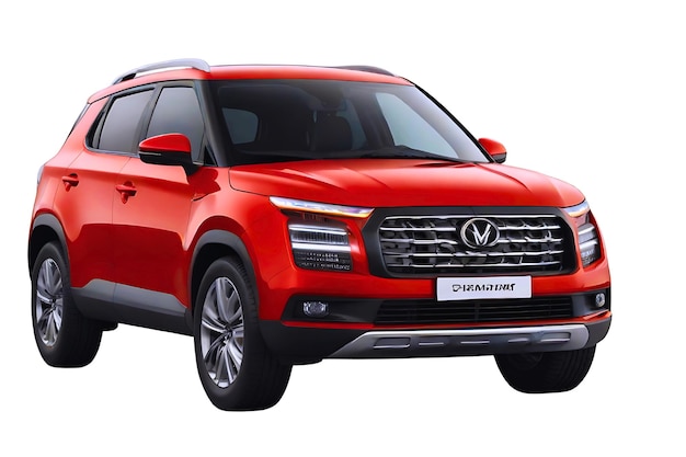 Photo red hyundai creta suv on a white background