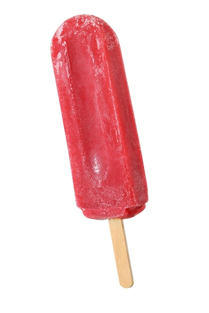 Red ice pop or popsicle isolated on white background with clipping path