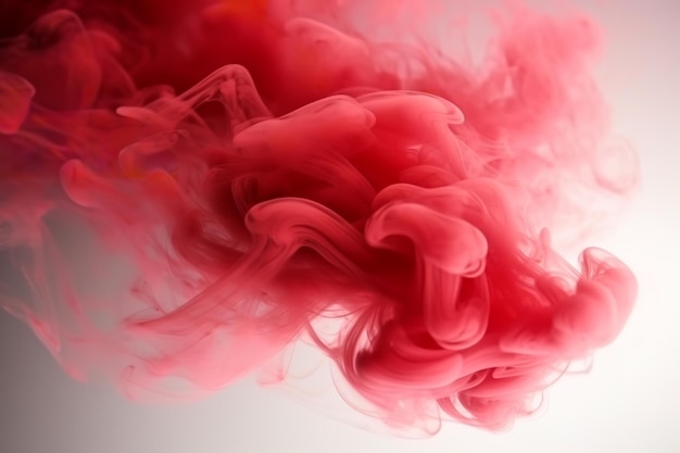 Red ink in water with a white background