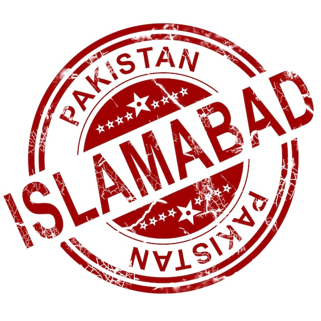 Photo red islamabad stamp