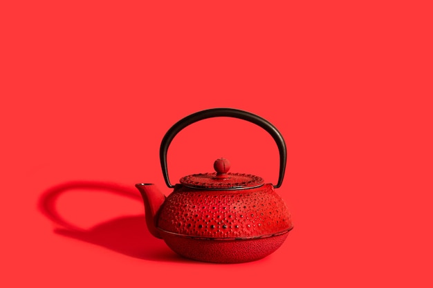 A red japanese teapot