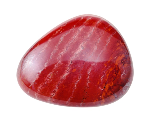 Photo red jasper gemstone isolated on white