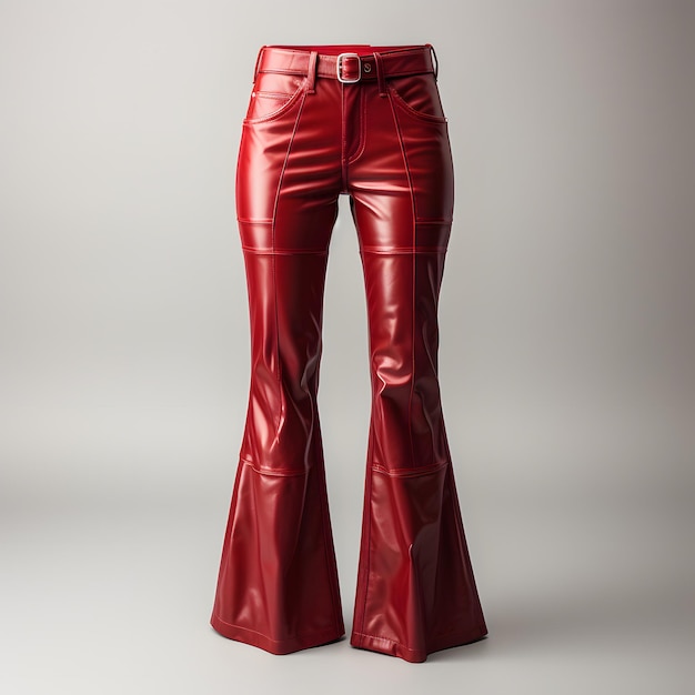 Красные джинсы для мужчин изолированы на белом фоне Красные брюки