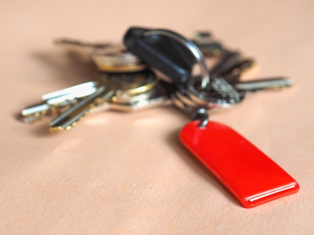 Red key ring selective focus