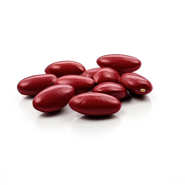 Red kidney beans isolated on white background