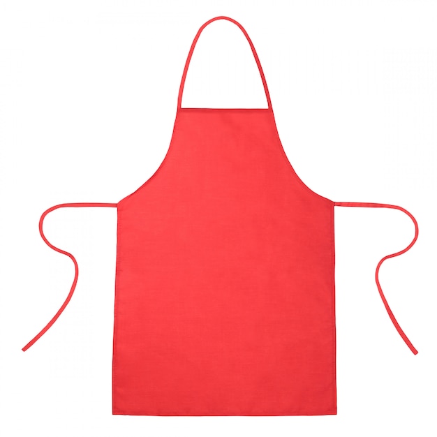 Photo red kitchen apron isolated on white background