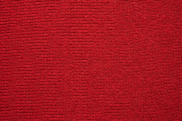 Red knitted cloth wool texture surface background