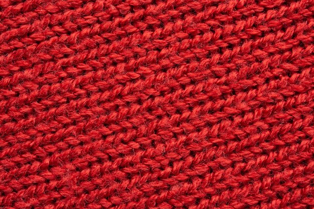 red knitted cloth wool texture surface background