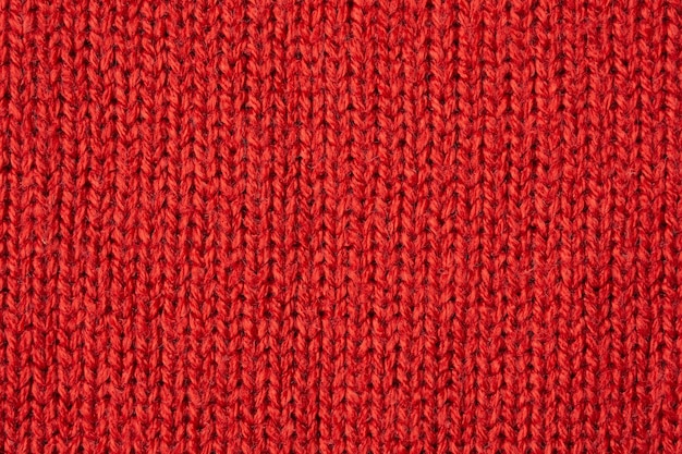 red knitted wool texture background