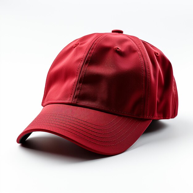 Red Labor Hat on White Background isolated on white background