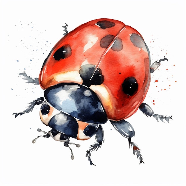 A red ladybug with black dots on it