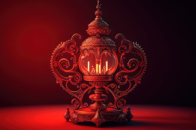A red lamp with a black background and the words " the light is on. "