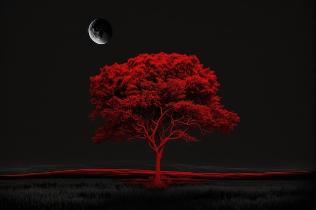 Red landscape Beautiful illustration picture Generative AI