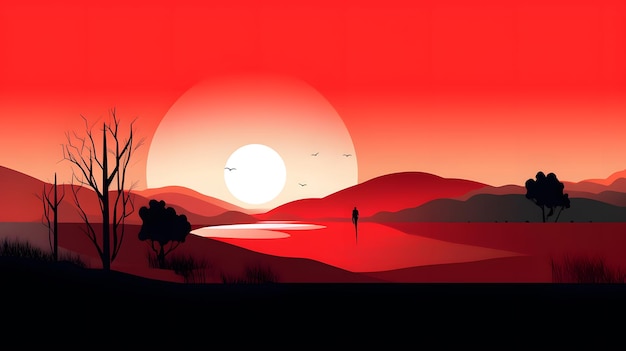 A red landscape