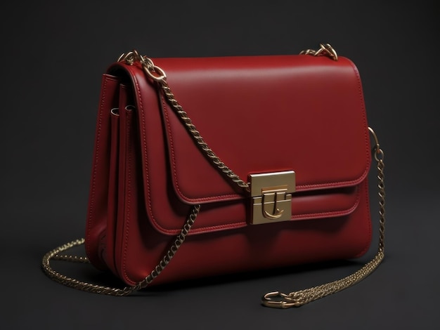 red leather bag